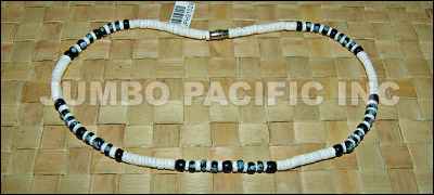 Shell Heishe Necklace with coco pukalet black