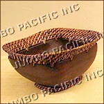 square bowl with rattan